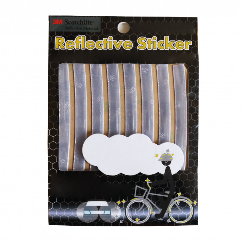 Dilwe Autocollants vélo réfléchissants pour enfants(Blanc argenté)
