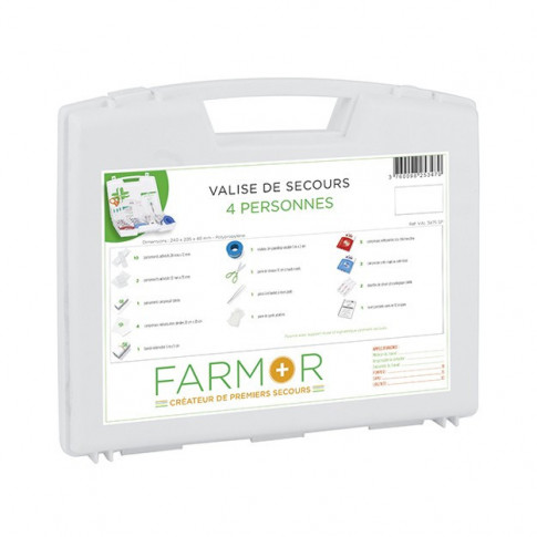 Valise de secours 4 personnes avec support mural