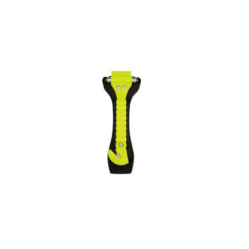 Marteau brise-vitre jaune fluorescent