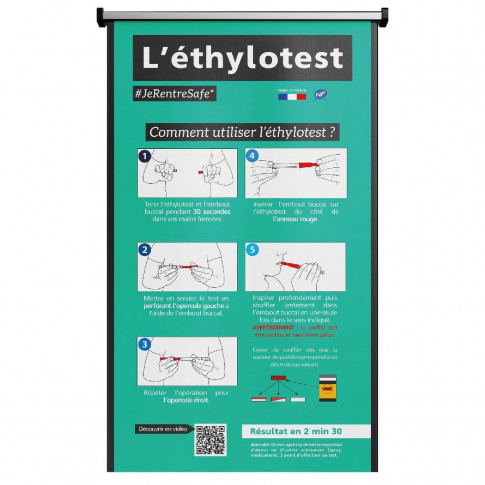 Totem enrouleur - utiliser un éthylotest jetable