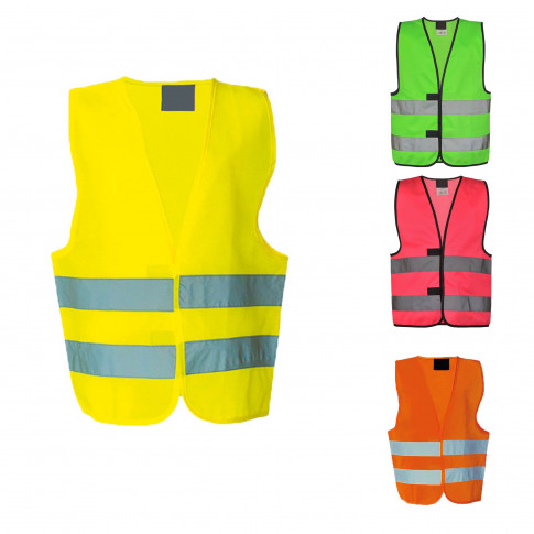 Gilet vélo simple haute-visibilité jaune fluo imprimé