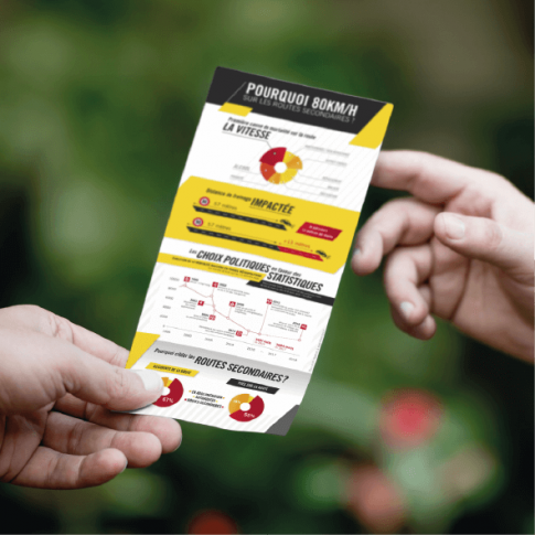 Sensibilisierungsflyer – Geschwindigkeit 80 km/h