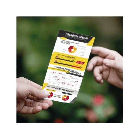 Sensibilisierungsflyer – Geschwindigkeit 80 km/h