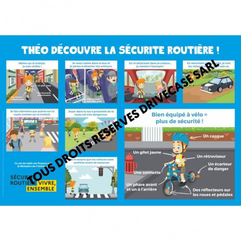 Set de table de prévention routière personnalisable