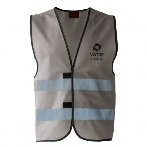 Gilet gris réfléchissant personnalisable