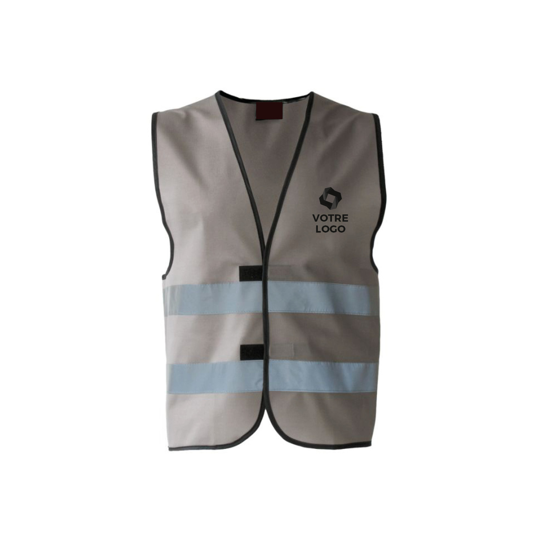 Gilet gris réfléchissant personnalisable