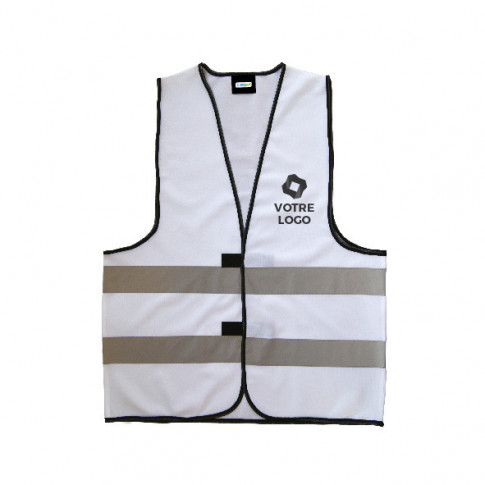 Gilet de sécurité blanc (4 tailles) personnalisable