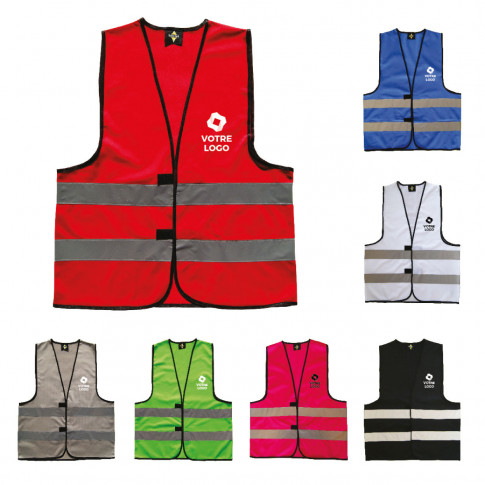 Gilet réfléchissant de couleur (4 tailles) - personnalisable