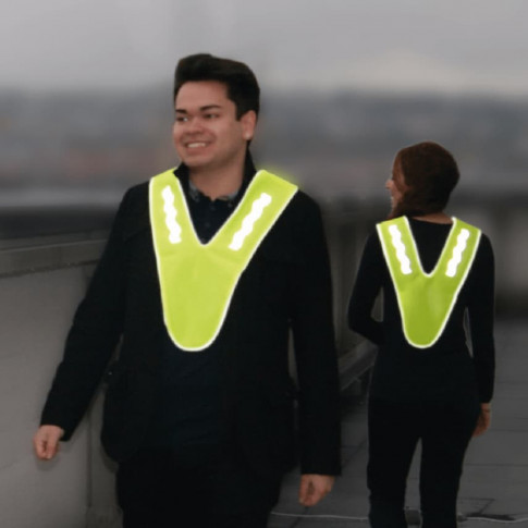 Personalisierte Warnweste in V-Form