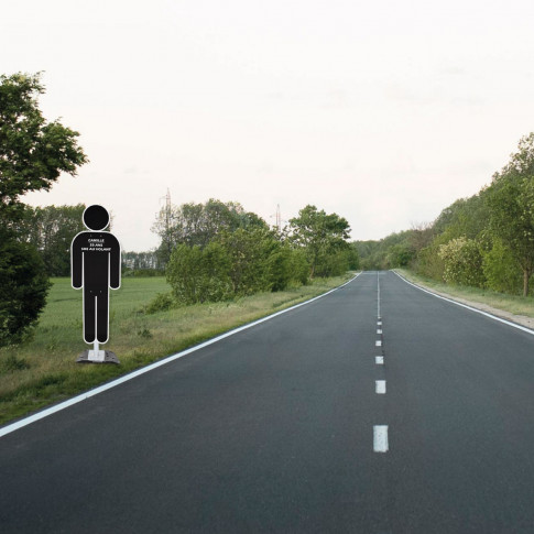 Schwarze Silhouette für Straßenrand