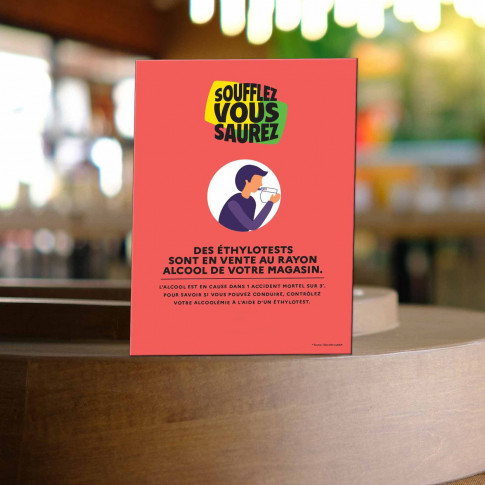 Display mit 50 NFX-Alkoholtestgeräten für den Ausschank von Getränken