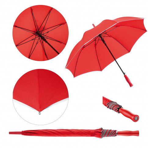 Parapluie automatique à bande réfléchissante