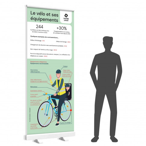 Totem enrouleur - Code de la route vélo et équipements du cycliste