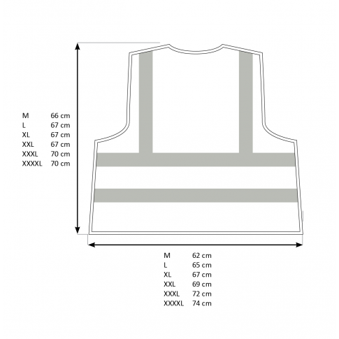 Gilet réfléchissant 4 bandes EN20471 (3 tailles)