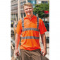 Personalisierbares Unisex-Polohemd mit reflektierenden Streifen gemäß EN 20471
