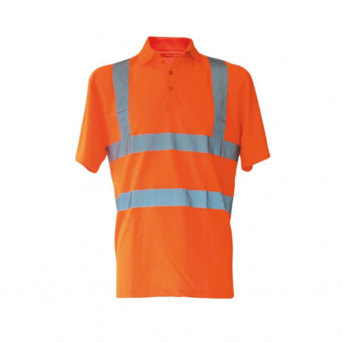 Personalisierbares Unisex-Polohemd mit reflektierenden Streifen gemäß EN 20471