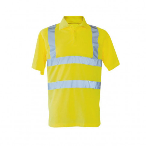 Personalisierbares Unisex-Polohemd mit reflektierenden Streifen gemäß EN 20471