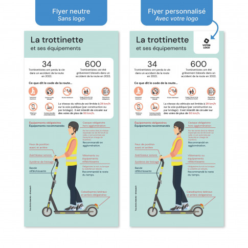 Flyer de sensibilisation - les réglementations en trottinette électrique