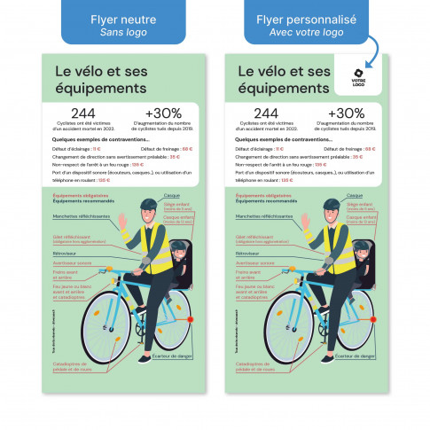 Flyer de sensibilisation - Code de la route vélo et équipements du cycliste