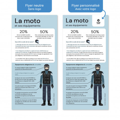 Flyer de sensibilisation - La moto et ses équipements