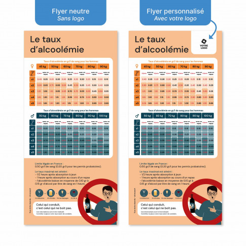 Flyer de sensibilisation - calcul du taux d'alcoolémie