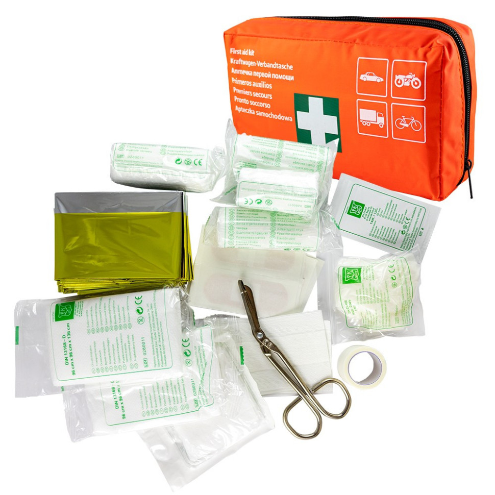 Trousse De Secours Voiture Leina-Star II - Contenu Norme DIN, Boîtier Plastique Rouge/blanc/noir