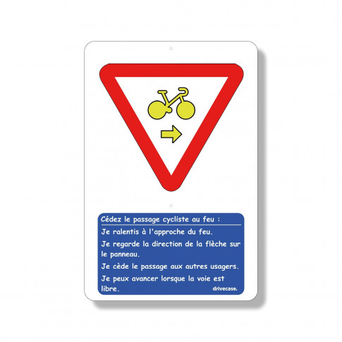 Aufklärungstafel „Vorfahrt für Radfahrer an der Ampel“