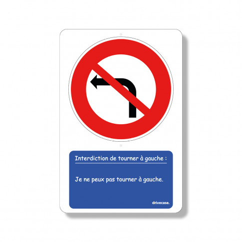 Lerntafel „Linksabbiegen verboten”