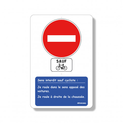 Aufklärungsplakat Einbahnstraße außer für Radfahrer