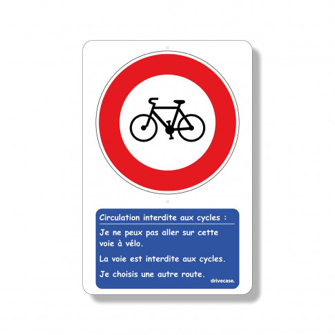 Aufklärungstafel „Zufahrt für Fahrräder verboten“