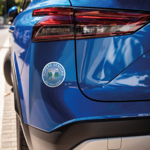 Selbstklebende Seniorenscheibe für Autos