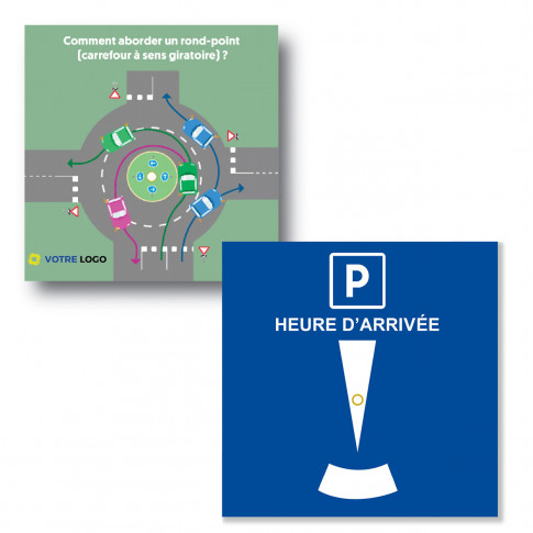 Personalisierte blaue Scheibe Giradisque© (Kreisverkehr)