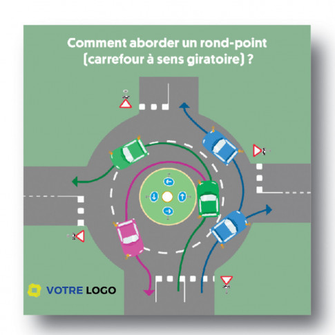 Personalisierte blaue Scheibe Giradisque© (Kreisverkehr)