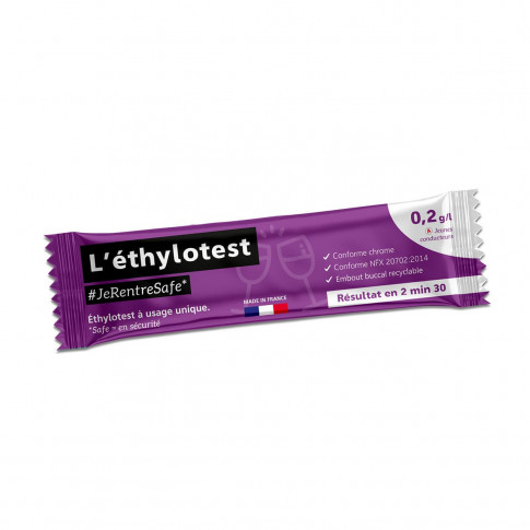 Ethylotest chimique jetable 0,2 g jeune conducteur