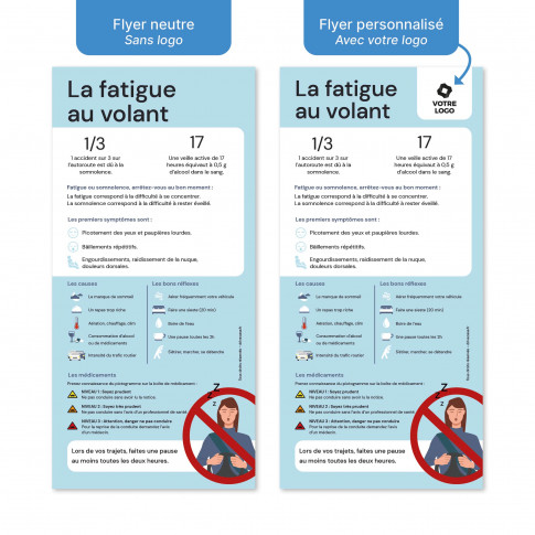 Flyer de sensibilisation - les risques de la fatigue au volant