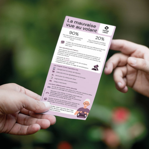 Sensibilisierungsflyer – Sehschwäche am Steuer