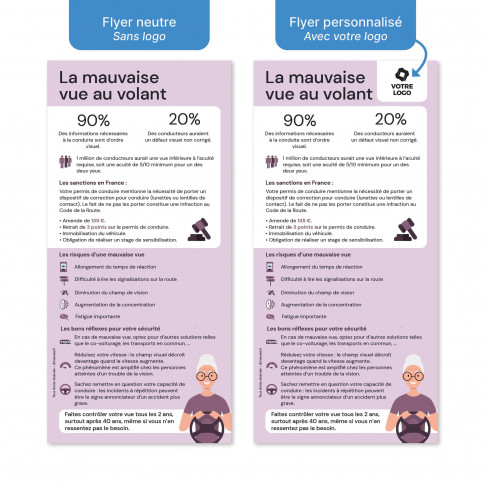 Flyer de sensibilisation - mauvaise vue au volant