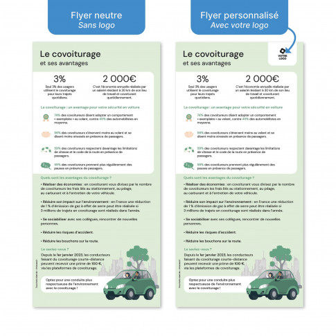 Flyer zur Sensibilisierung – die Vorteile von Fahrgemeinschaften