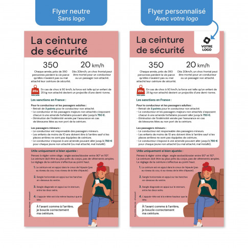 Flyer de sensibilisation - la ceinture de sécurité