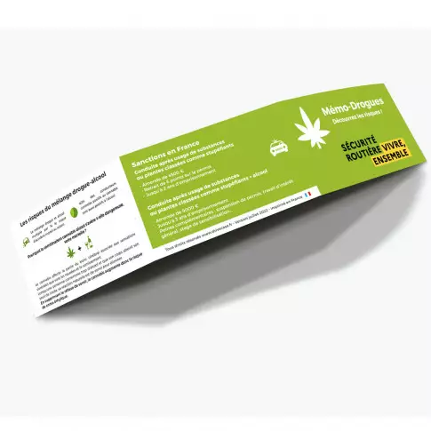 Réglette mémo-drogues©️ Drivecase avec logo "Sécurité Routière"