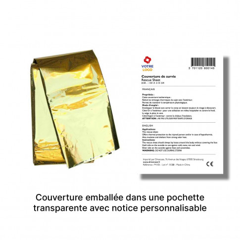 Couverture de survie personnalisée - couverture d'urgence