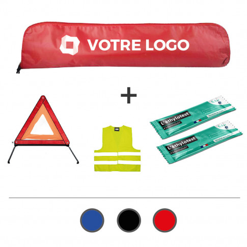 Kit de sécurité automobile : triangle, gilet, éthylotests