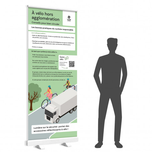 Roll-up-Totem – Radfahren außerhalb geschlossener Ortschaften