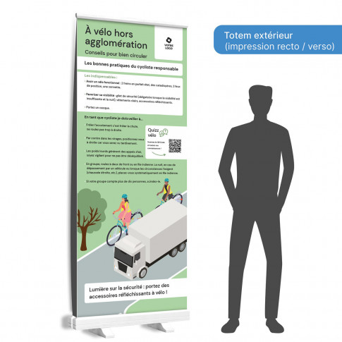 Roll-up-Totem – Radfahren außerhalb geschlossener Ortschaften