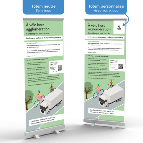 Roll-up-Totem – Radfahren außerhalb geschlossener Ortschaften