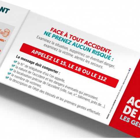 Réglette de sensibilisation aux premiers secours accidents