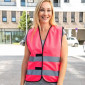 Sicherheitsweste mit reflektierenden Streifen in Rosa oder Grün (4 Größen)