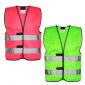 Sicherheitsweste mit reflektierenden Streifen in Rosa oder Grün (4 Größen)
