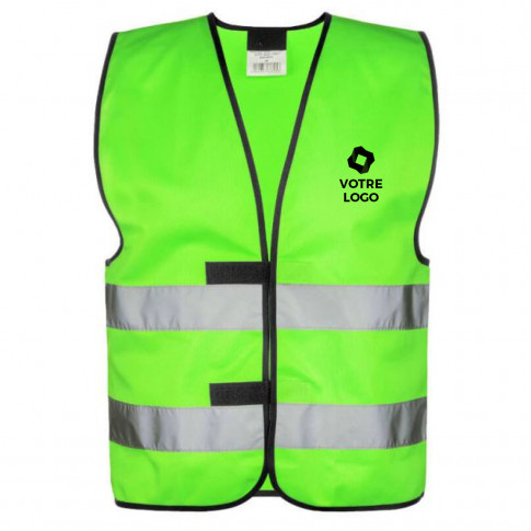 Gilet de sécurité avec bandes réfléchissantes rose ou vert (4 tailles),  gilet réfléchissantes de voiture 