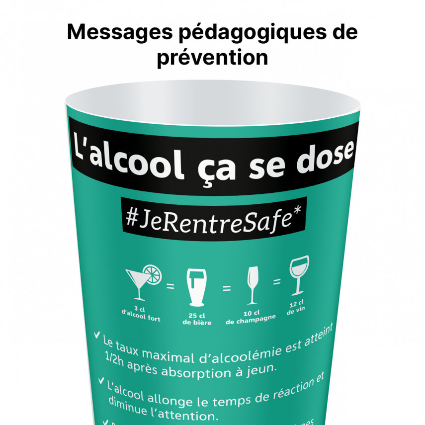 Verre doseur pédagogique de prévention alcool 100% personnalisé